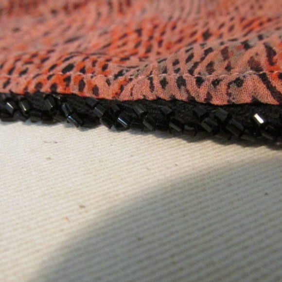 Ella Moos Red&Black Sheer Sleeveless Top, Size M - Picture 4 of 5